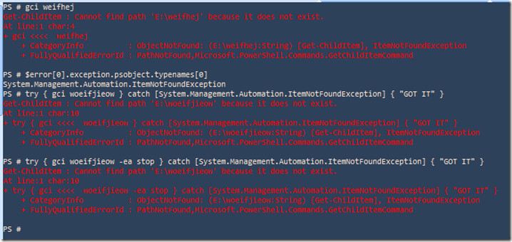 Output Redirection: PowerShell’s Try/Catch/Finally and –erroraction Stop